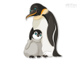 Türaufkleber Pinguin Wunschname Kinderzimmer Türtattoo