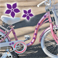 FF002 Blumen Aufkleber Fahrrad Dreirad sticker