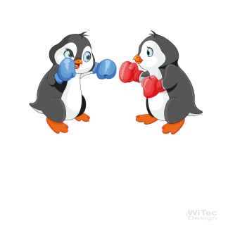 Türaufkleber Pinguin Geschwister Kinderzimmer Türtattoo