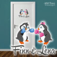 Türaufkleber Pinguin Junge Mädchen Kinderzimmer Türtattoo