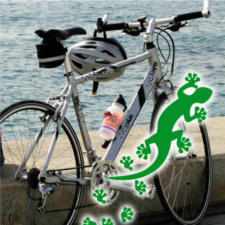 FF006 Fahrradaufkleber Gekko + Pfotenaufkleber Sticker 