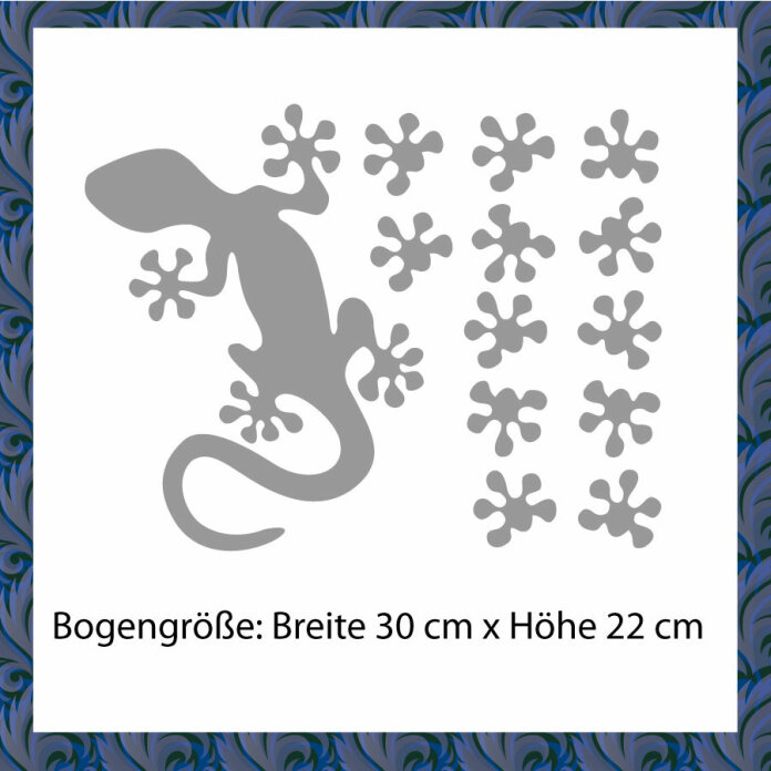Gekko + Pfoten Wandtattoo