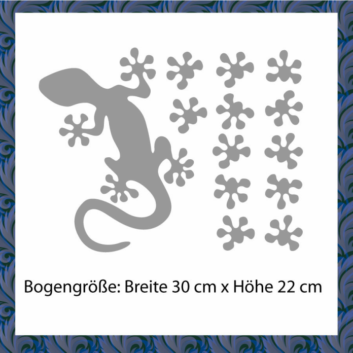 Gekko + Pfoten Wandtattoo