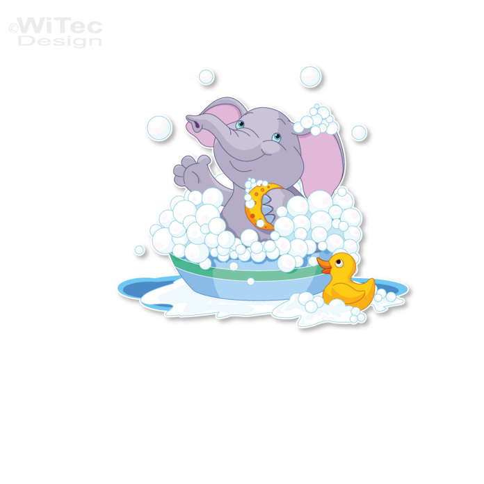 Türaufkleber Badezimmer Elefant Ente Bad Türtattoo