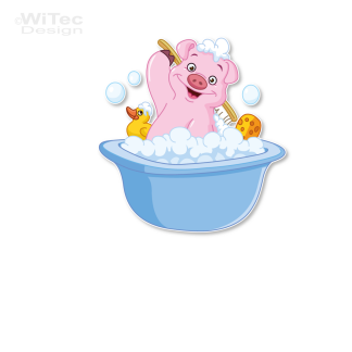 Türaufkleber Badezimmer Schweinchen Ente Bad Türtattoo