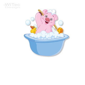 T&uuml;raufkleber Badezimmer Schweinchen Ente Bad...