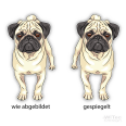 Hundeaufkleber Mops Pug Autoaufkleber