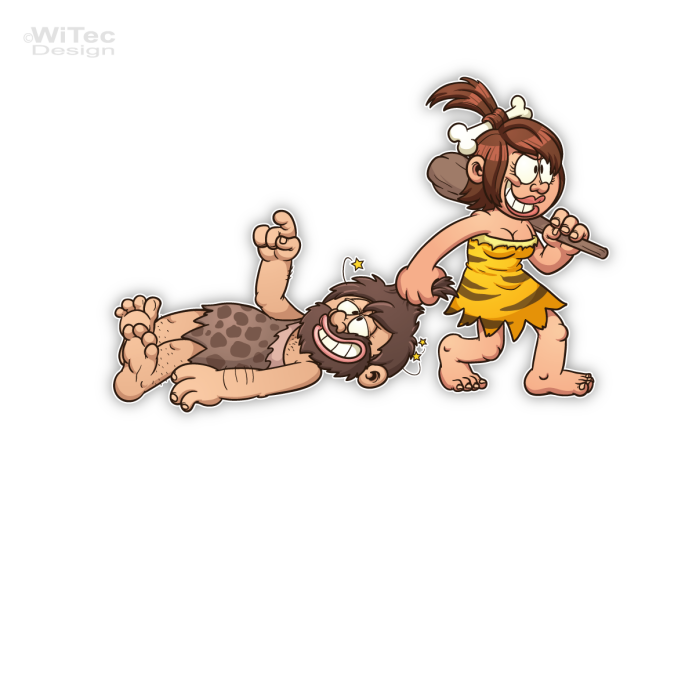 Türaufkleber Schlafzimmer Höhlenmenschen Türtattoo