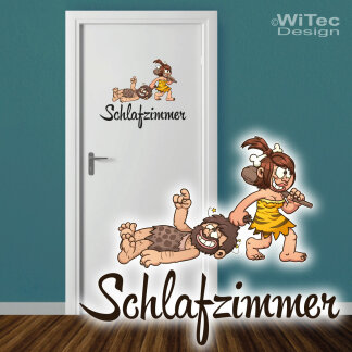 Türaufkleber Schlafzimmer Höhlenmenschen Türtattoo