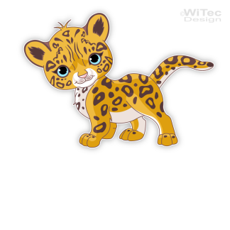 Türaufkleber Baby Leopard Wunschname Türtattoo Kinderzimmer