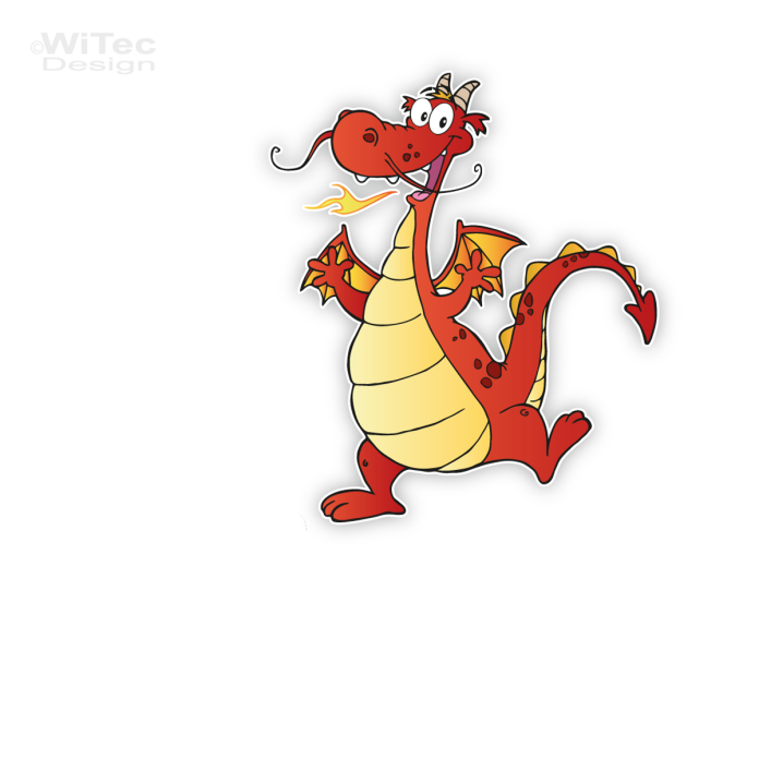 Türaufkleber Drache Happy Wunschname Kinderzimmer