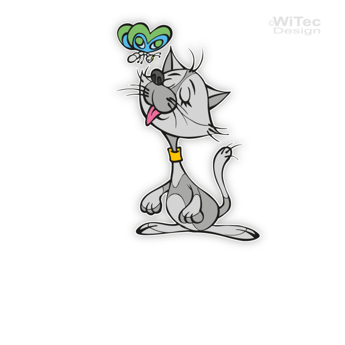 Türaufkleber Katze Wunschname Kinderzimmer