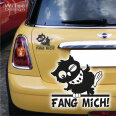 Autoaufkleber Eule FANG MICH! Auto Aufkleber