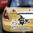 Autoaufkleber Hexe Eule Katze Eulenexpress