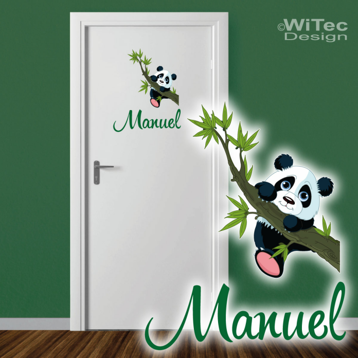 Türaufkleber Panda Name Tür Aufkleber Kinderzimmer