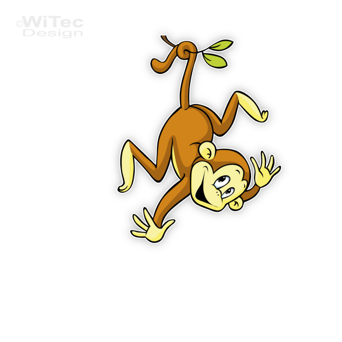 Türaufkleber Affe Wunschname Kinderzimmer Türtattoo