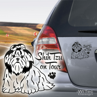 Hundeaufkleber Shih Tzu Autoaufkleber Sticker