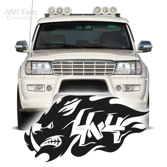 Wildschwein Autoaufkleber - Waidmannsheil Jagt Sticker 29x29cm Schwarz