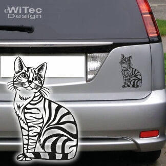 Autoaufkleber Katze Tigerkatze Auto Aufkleber