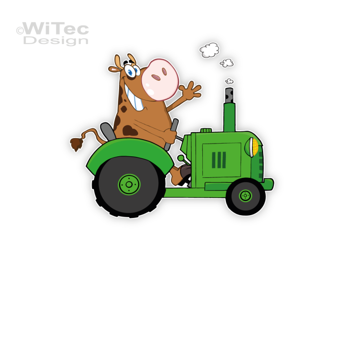Türaufkleber Traktor mit Kuh Bauernhof Kinderzimmer