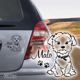 Malteser Hundeaufkleber Hundesticker Auto Aufkleber