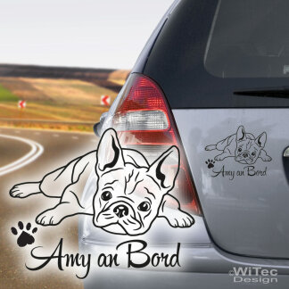 Hundeaufkleber Franz&ouml;sische Bulldogge Hundesticker