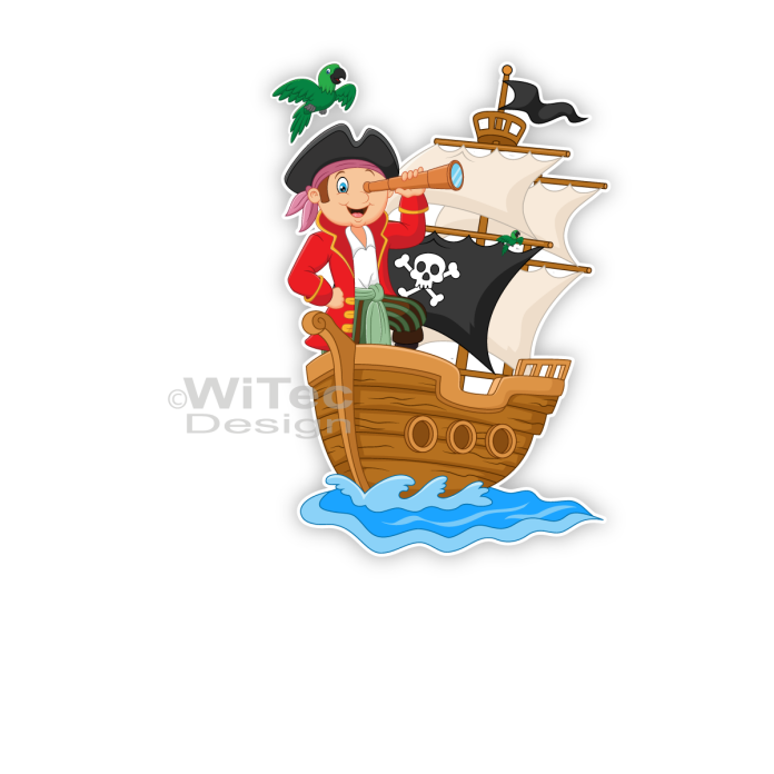 Türaufkleber Pirat Piratenschiff Kinderzimmer