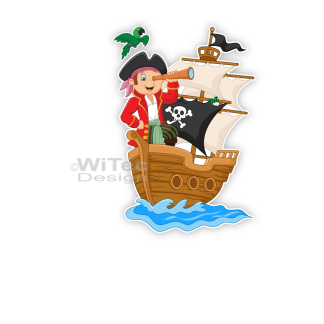 Türaufkleber Pirat Piratenschiff Kinderzimmer