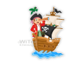 Türaufkleber Pirat Piratenschiff Kinderzimmer