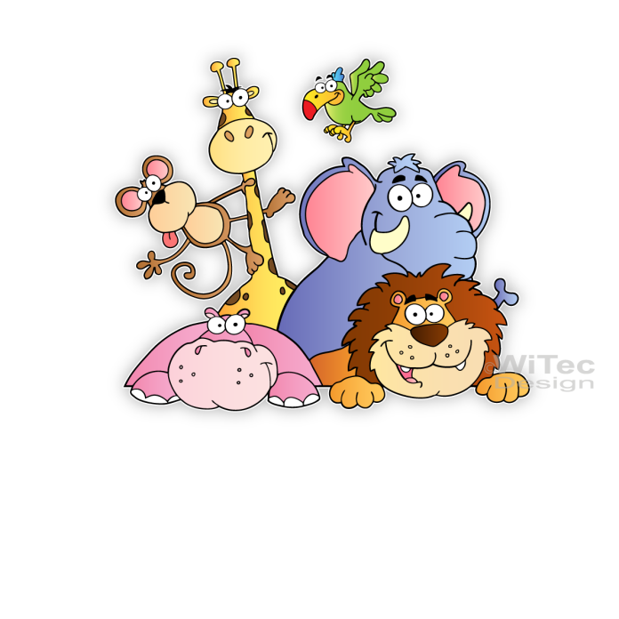 Türaufkleber Lustige Tiere Name Kinderzimmer