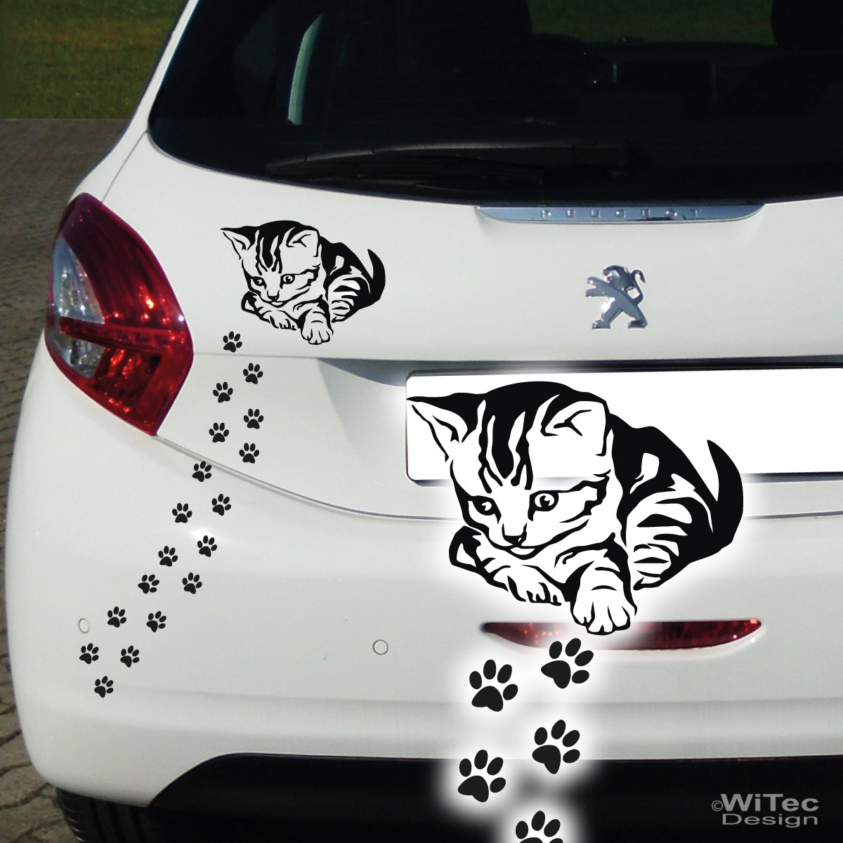 Zonster Autoaufkleber Schwarze Katze – 18x15 Cm, Weißer Dekor-Aufkleber Für Auto, Wand, Tür