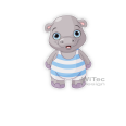 Türaufkleber Hippo Junge Wunschname Kinderzimmer