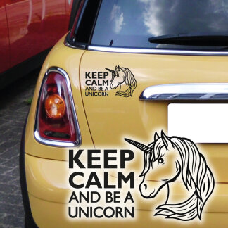Autoaufkleber Einhorn Unicorn KEEP CALM Aufkleber