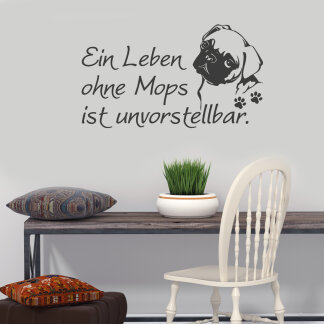 Wandtattoo Mops Pfoten Wandaufkleber Spruch