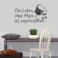 Wandtattoo Mops Pfoten Wandaufkleber Spruch