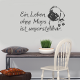 Wandtattoo Mops Pfoten Wandaufkleber Spruch