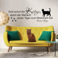 Wandtattoo Zitat Gott schuf die Katze Wandaufkleber