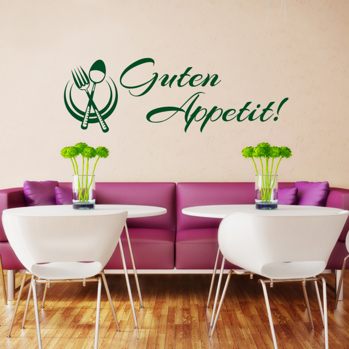 Wandtattoo "Guten Appetit" - 90x60 Cm, Schwarz, Selbstklebend Für Wände & Möbel