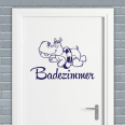 Türaufkleber Badezimmer Hippo Nilpferd Türtattoo