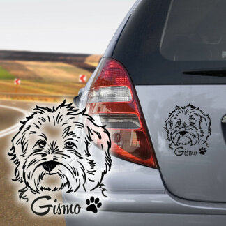 Hundeaufkleber Malteser Havaneser Bologneser Autoaufkleber