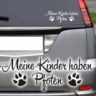 Hundeaufkleber Meine Kinder haben Pfoten Autoaufkleber