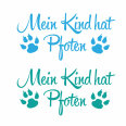 Hundeaufkleber Mein Kind hat Pfoten Autoaufkleber Hunde