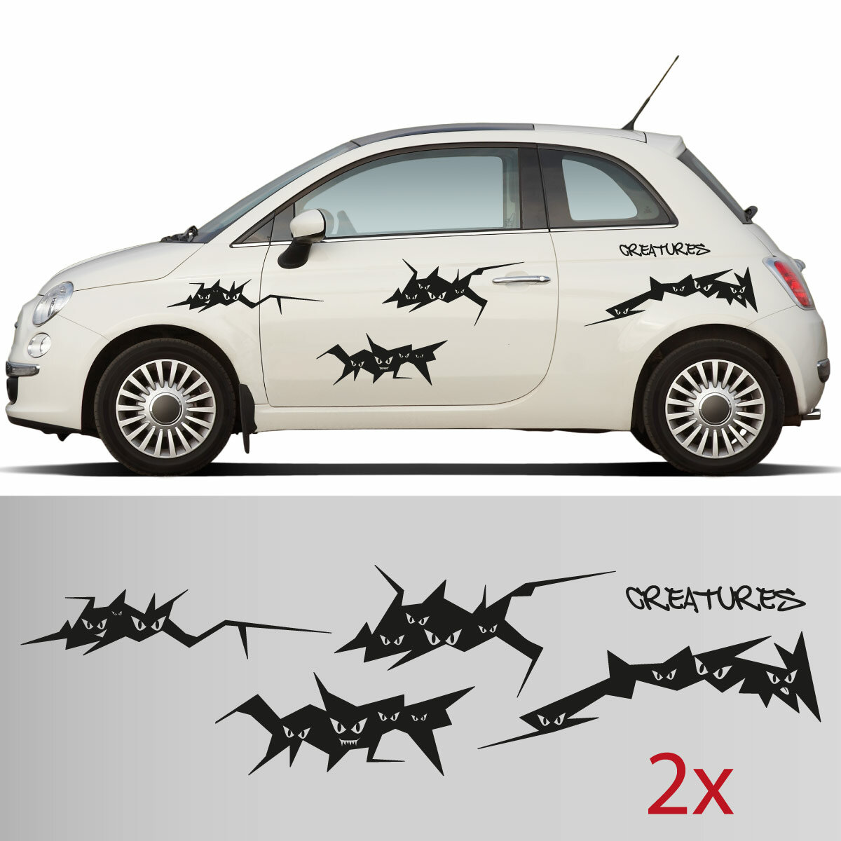 XXL Autoaufkleber Sticker Niedliches Monster Aufkleber