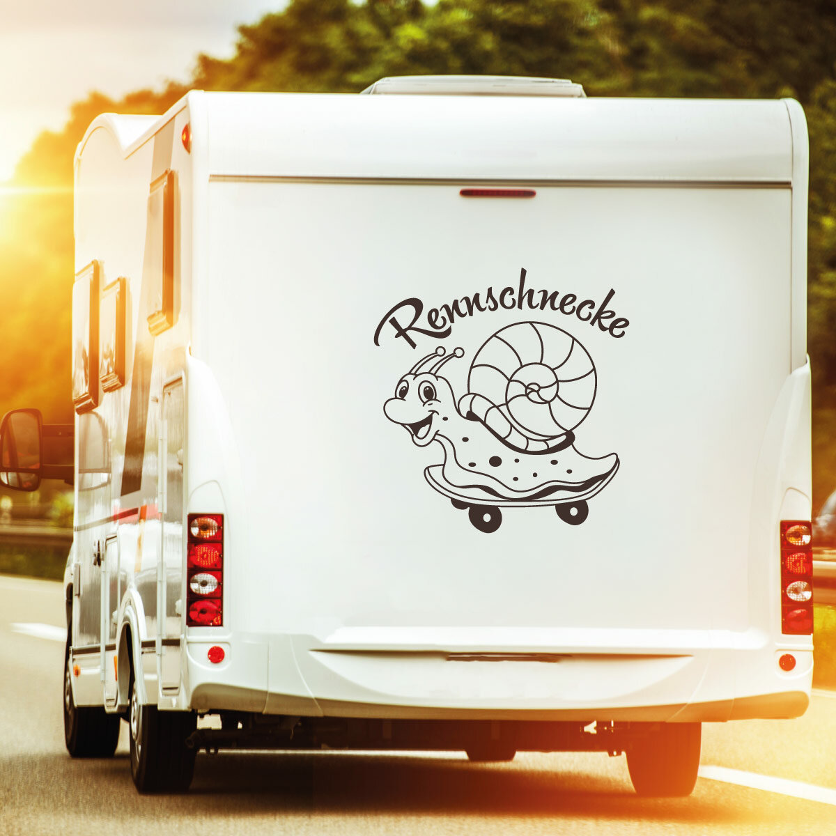 Name op Jöck Schnecke Schneckenhaus Wohnmobil Aufkleber Wohnwagen Sticker  Caravan WoMo179