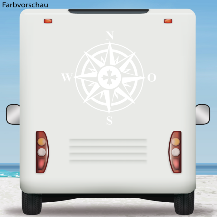 Kompass Wohnmobil Auto Aufkleber Windrose Tattoo
