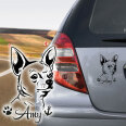 Hundeaufkleber Chihuahua Pfote Anker Name Autoaufkleber