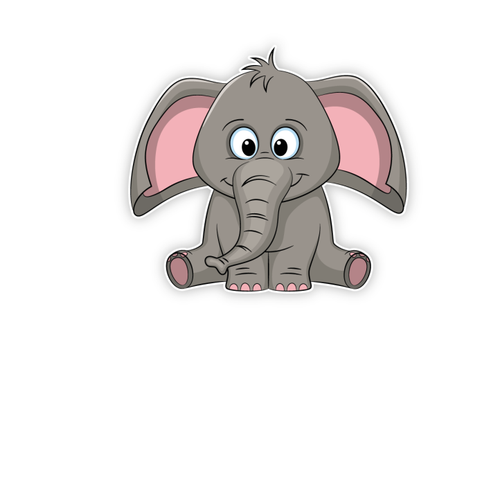 Türaufkleber Kleiner Elefant Name Kinderzimmer Türtattoo