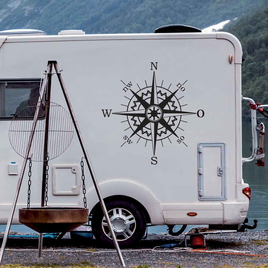 Wohnmobil Aufkleber  Kompass, Windrose