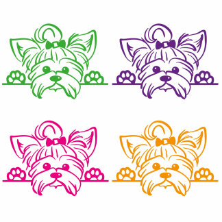 Hundeaufkleber Yorkshire Terrier Auto Aufkleber Pfoten