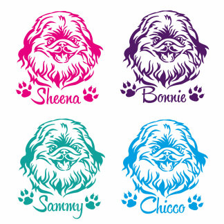 Hundeaufkleber Pekingese Pekinese Name Pfoten Aufkleber